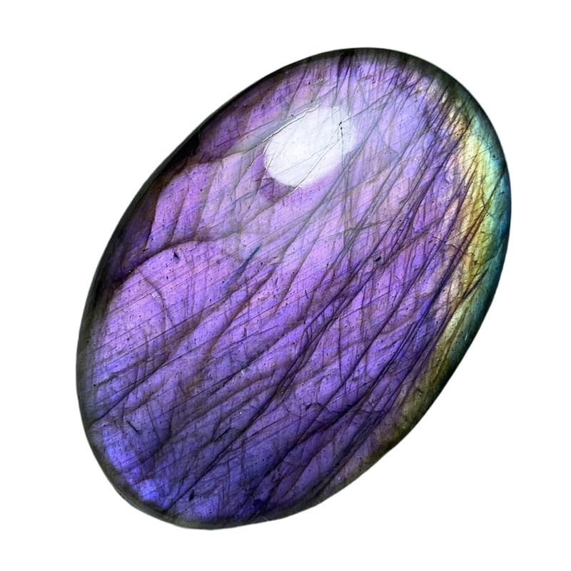 Labradorite violette véritable de qualité gemme, cabochon ovale 53x35x6mm pour haute joaillerie