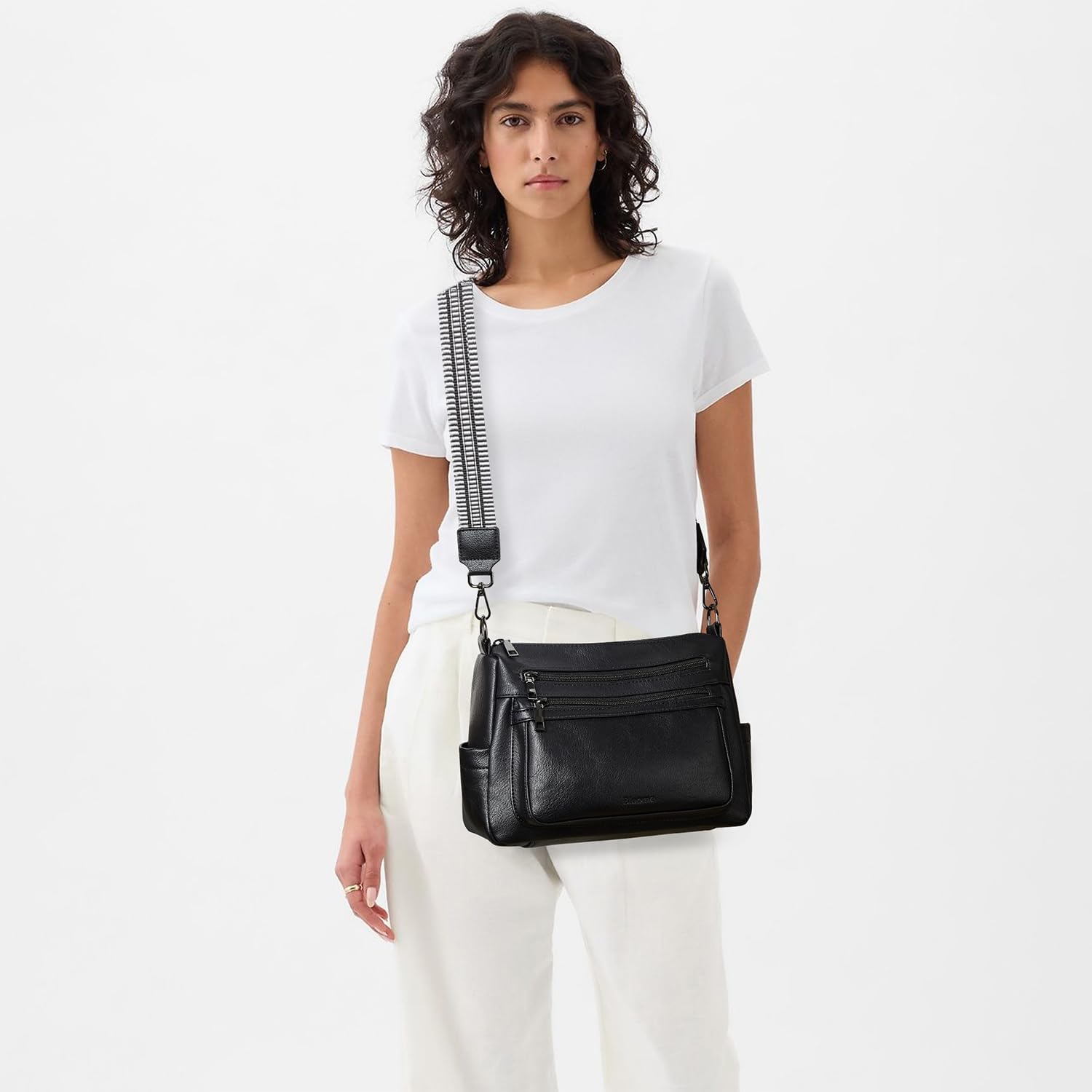 Bluome Crossbody Purses for Women, Medium Large Faux Leather Crossbody Bags Lightweight Sling Bag Shoulder Handbags