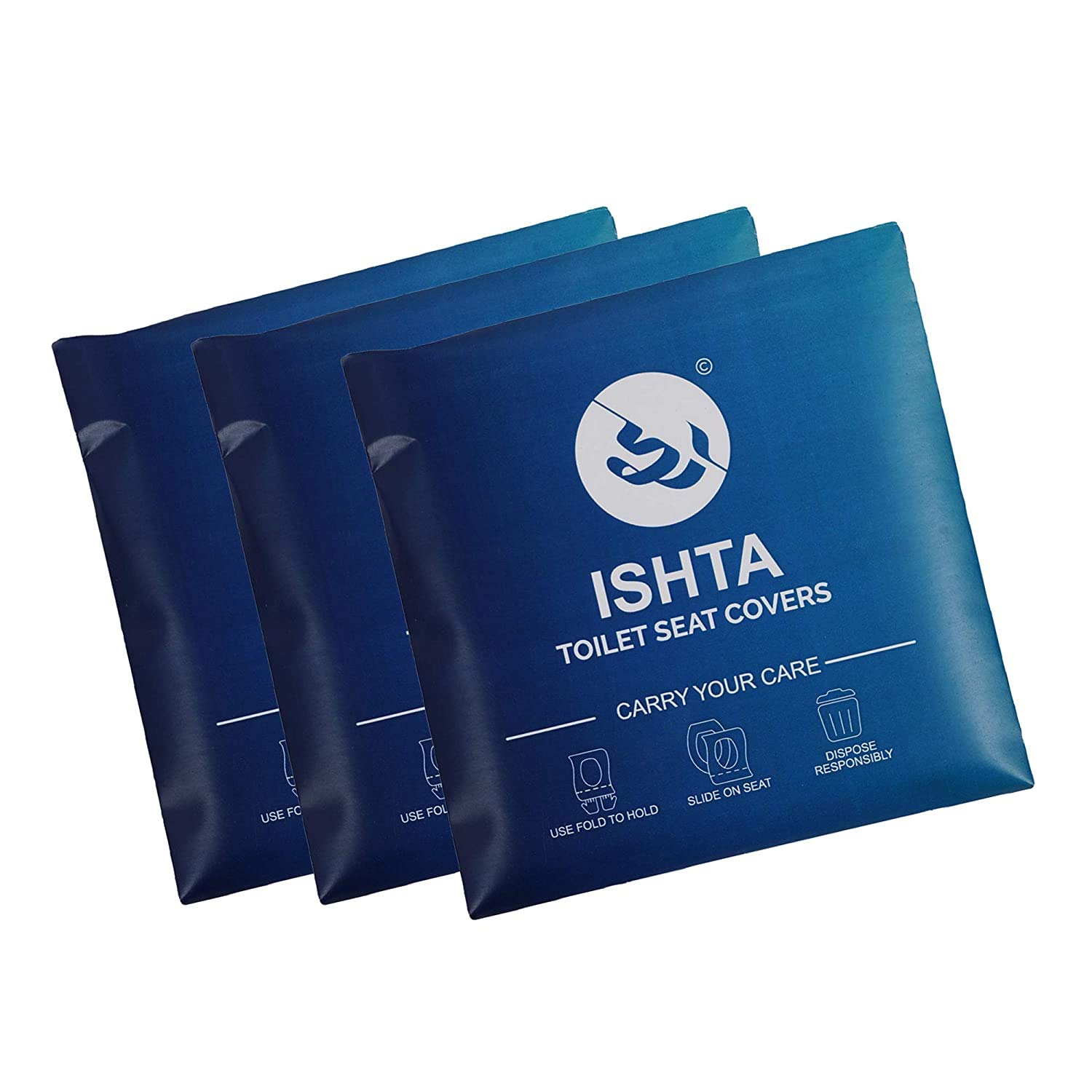 ISHTA Disposable Waterproof Toilet Seat Covers - 15 Covers (5 Covers/Pack - 3 Pack) | Fabric Based | Fold To Hold So No Contact With Unhygienic Seats | Hygiene Anytime Anywhere (B07DLQRWNH) Amazon Price History, Amazon Price Tracker