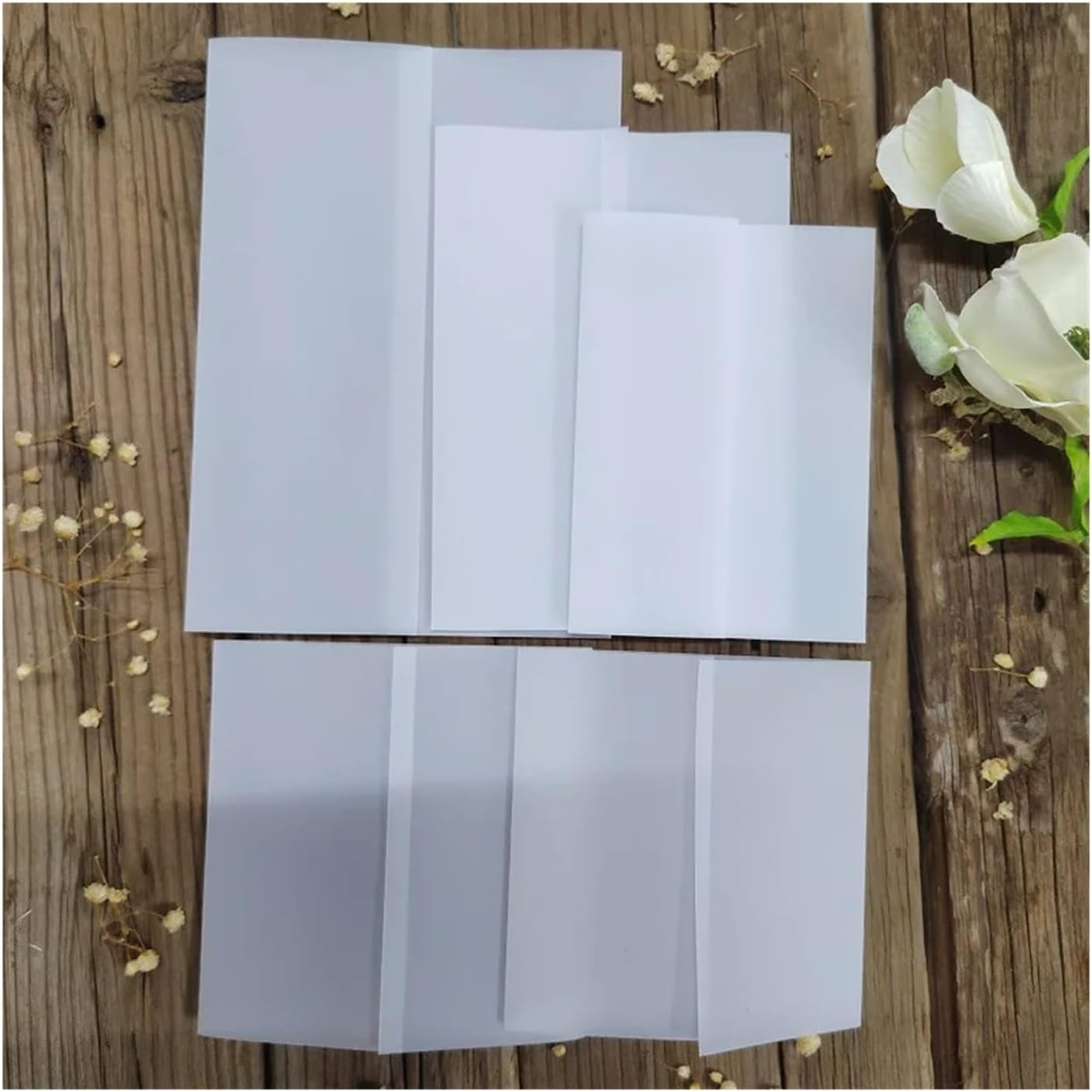 Invitation Sleeves 50pcs Clear Vellum Wrap Jackets For A5,A6,5"X7",Square 5"X5",5.25"X5.25",6"X6" Wedding Invitation Cards Envelope(For A5 card)