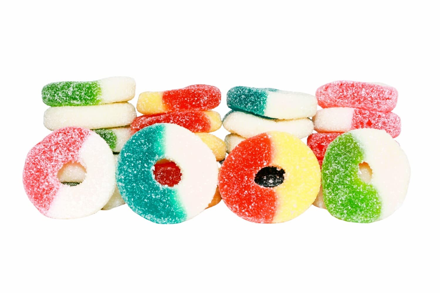 Assorted Flavored Gummy Rings- Bulk Assorted Gummy Candy Mix - Fresh, Soft, and Chewy Sugar Dusted Gourmet Candy Rings (3 Pound)