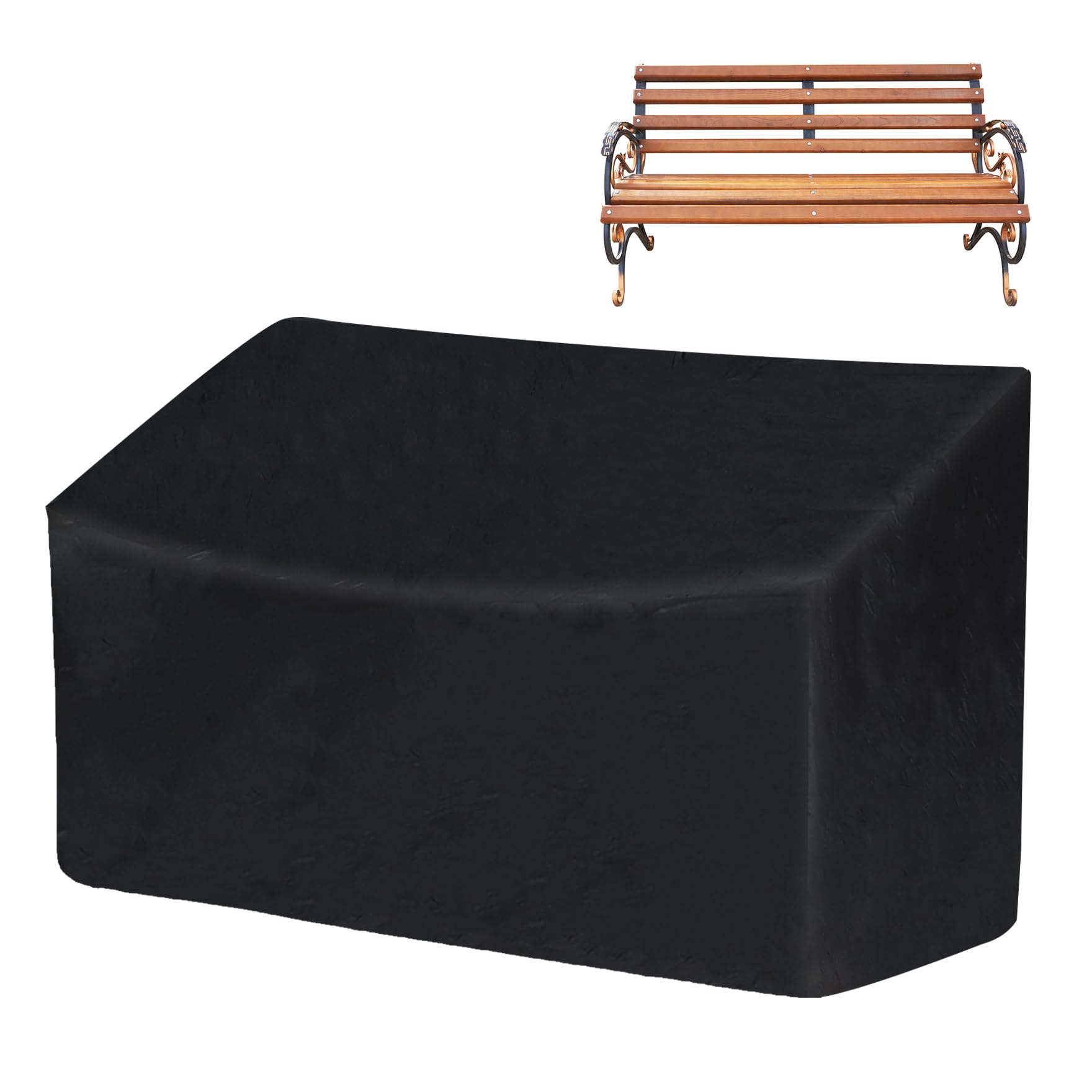 Housse pour banc de jardin 2 places Klmnop, imperméable et résistante, 132x68x91 cm