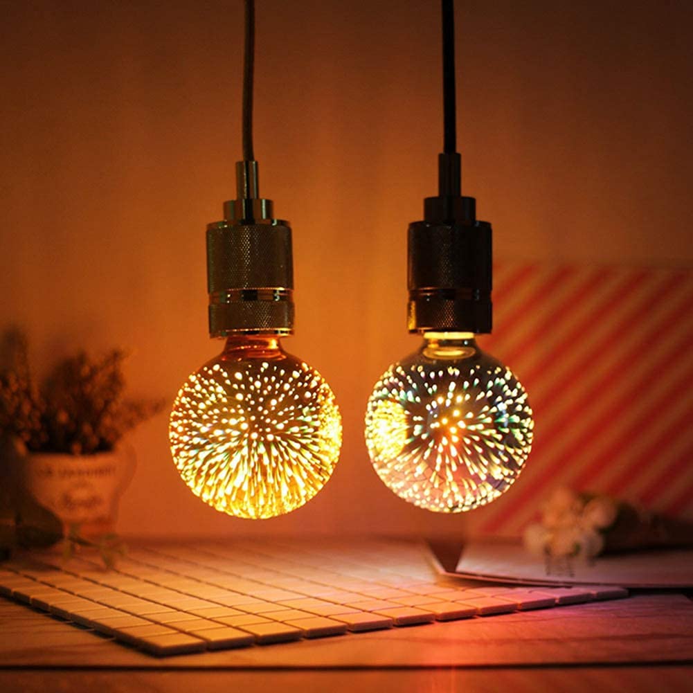 3 Paczki Żarówki LED Edisona, Żarówka Fajerwerków 3D Żarówka Fajerwerków E27 AC 85-265V 4W Retro żarówka Edisona żarówka Gwiaździsta do Domu Imprezowego (G80)
