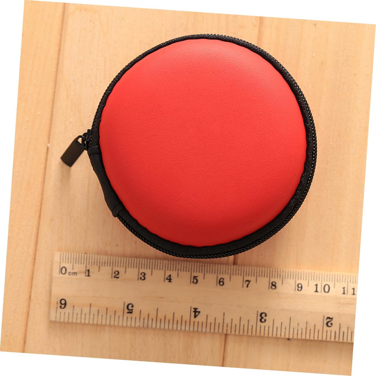 NUOBESTY Portable Headphones Pouch Red Zipper Protect Pouch Earbuds Bag Cable Bag Coin Purse Case