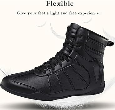 Negro,45, Zapatos de Boxeo para Hombres Antideslizantes Zapatillas de Lucha Libre, para Deportes de Combate, Wrestling Shoes para Principiantes Adultos niños Hombres Mujeres4