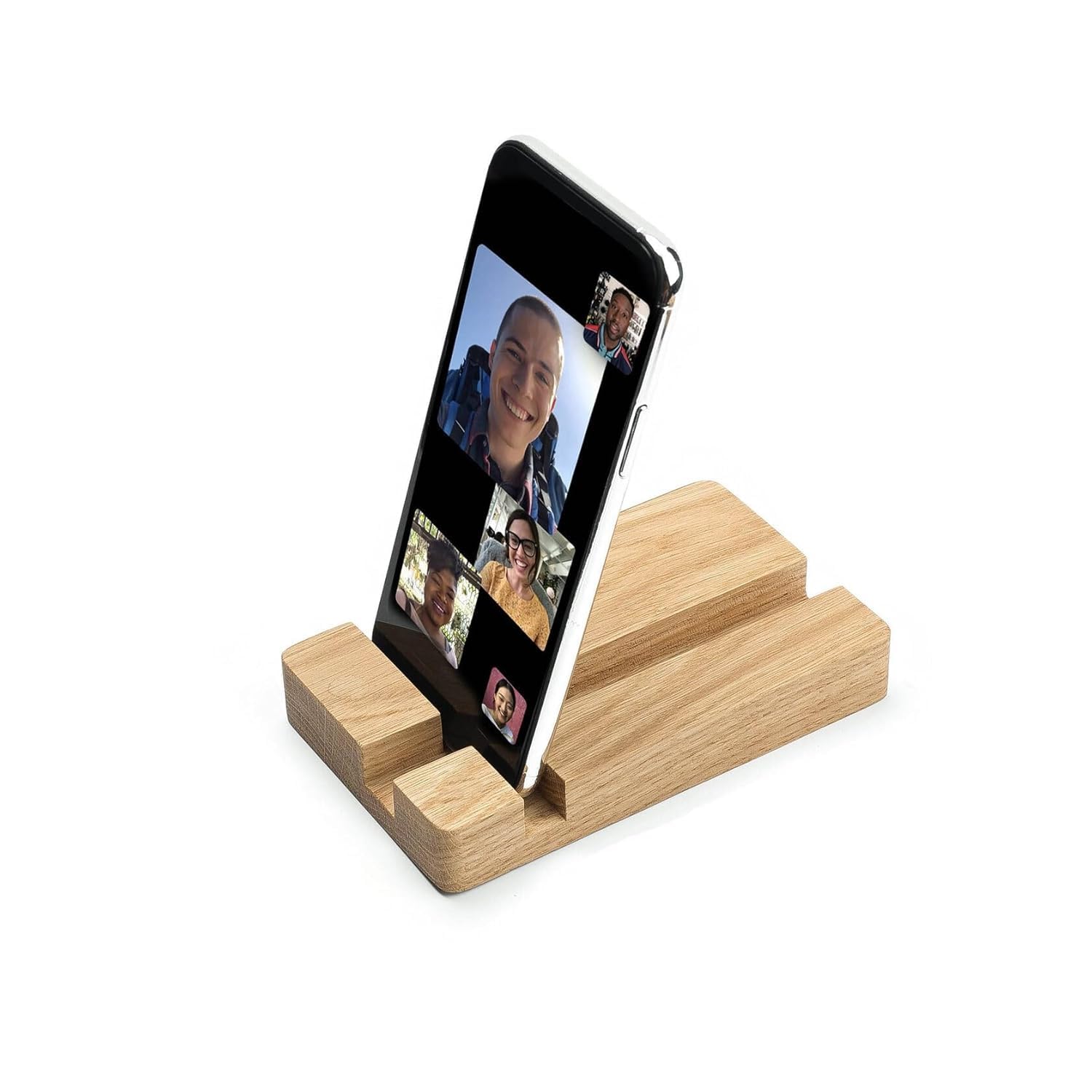 Wooden Phone Stand for Desk – Bamboo Mobile Phone Holder & Smartphone Docking Station, Universal Cell Phone Stand for Table, Office & Home-picture-36