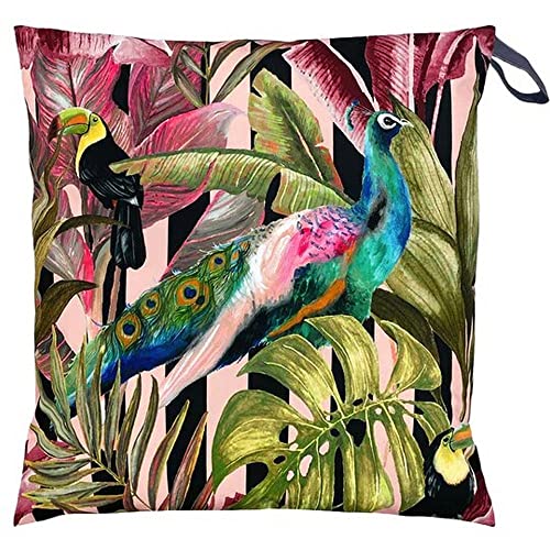 furn. Toucan and Peacock Outdoor Cushion Cover, Multi, 43 x 43cm