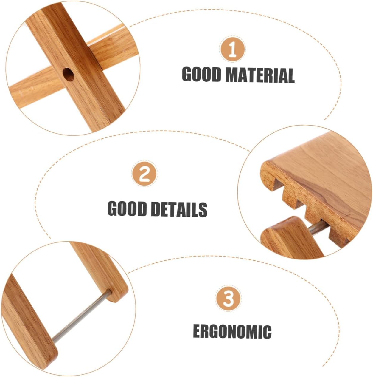 Mikinona Adjustable Solid Wood Guitar Foot Rest Stool Level Height Settings for Classical Players Ergonomic Design for Comfort and Stability Footstool for Adults