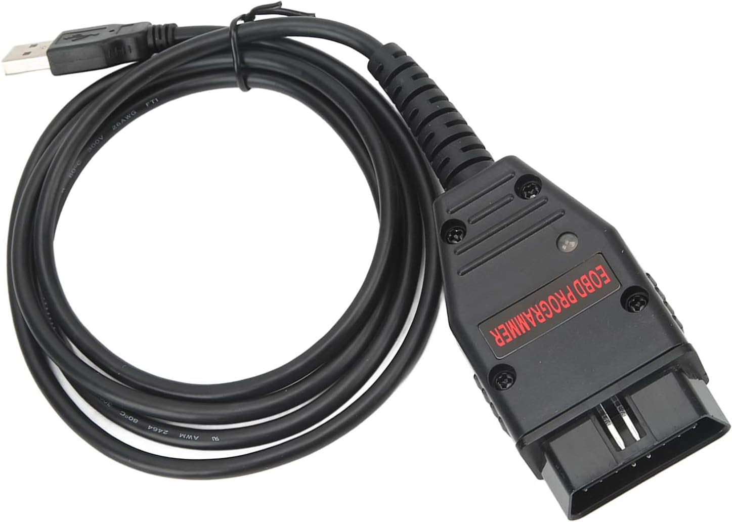 Close-up of the EOBD PROGRAMMER label on the cable