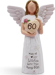 60 Birthday Gift for Women - “ May All Your Wishes Come True Happy 60th” Sculpted Hand-Painted Figurine (60th Birthday Gifts)