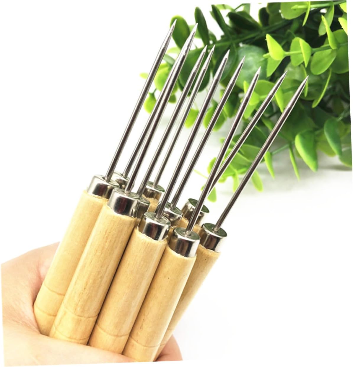 LIFKOME 10pcs Wooden Handle Quilling Paper Tool Scriber Needle for DIY Modelling Slotted Quilling Paper Tool for Cake Decorating