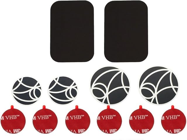 Wuteku UltraSlim Accessories Pack for Magnetic Cell Phone Holder - Includes 2 x Large Metal Plates - 2 x Large Metal Discs - 2 x Standard Metal Discs - 6 x Mount Adhesives