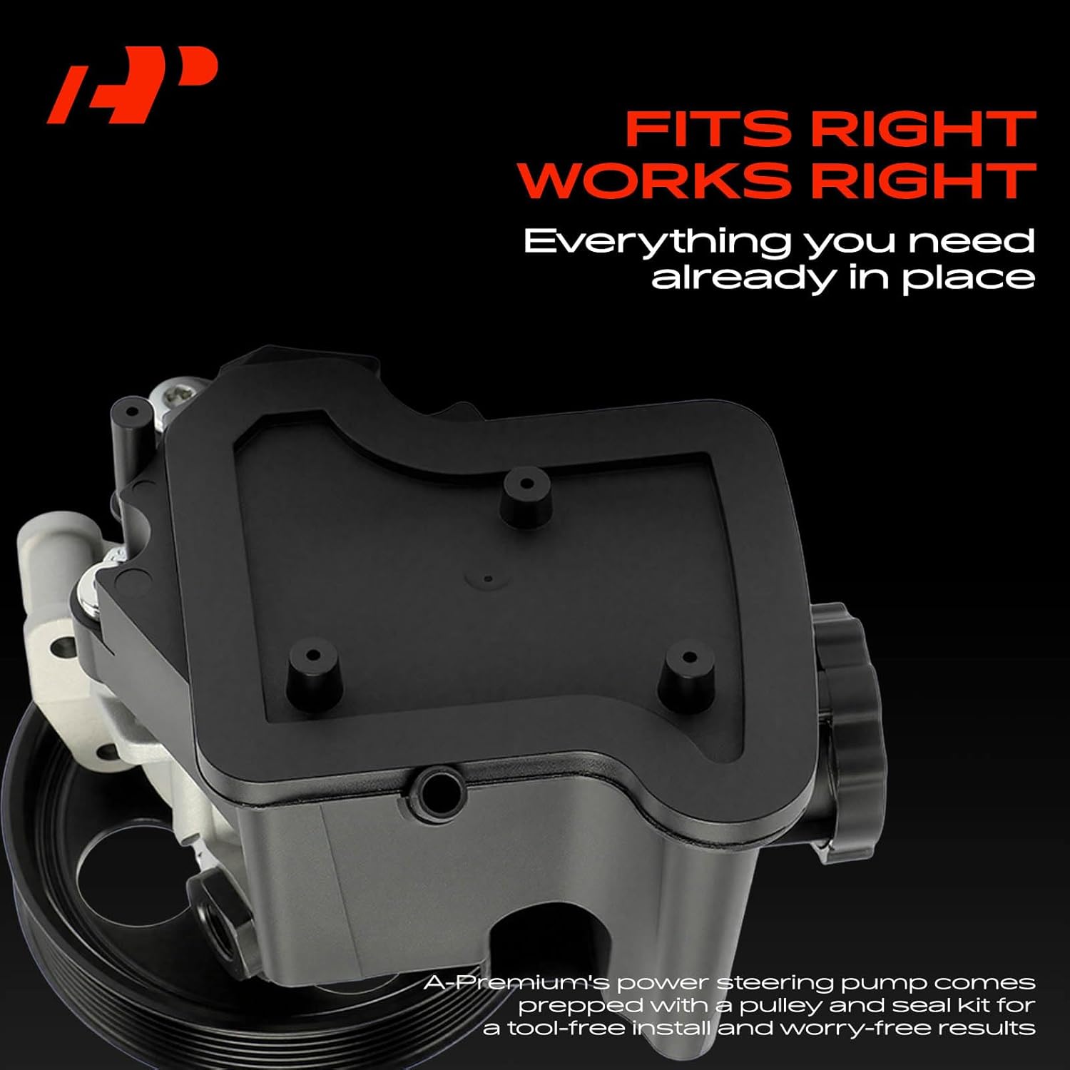 A-Premium Power Steering Pump, with Reservoir & Pulley, Compatible with Mercedes-Benz C230 2003-2005, 1.8L Gas Supercharged, Replace # 359000341, 003-466-41-01
