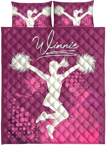 Miniatura 5 de Juego de ropa de cama y fundas de almohada personalizadas, regalo de animadora deportiva para ella, juego de ropa de cama y fundas de almohada,