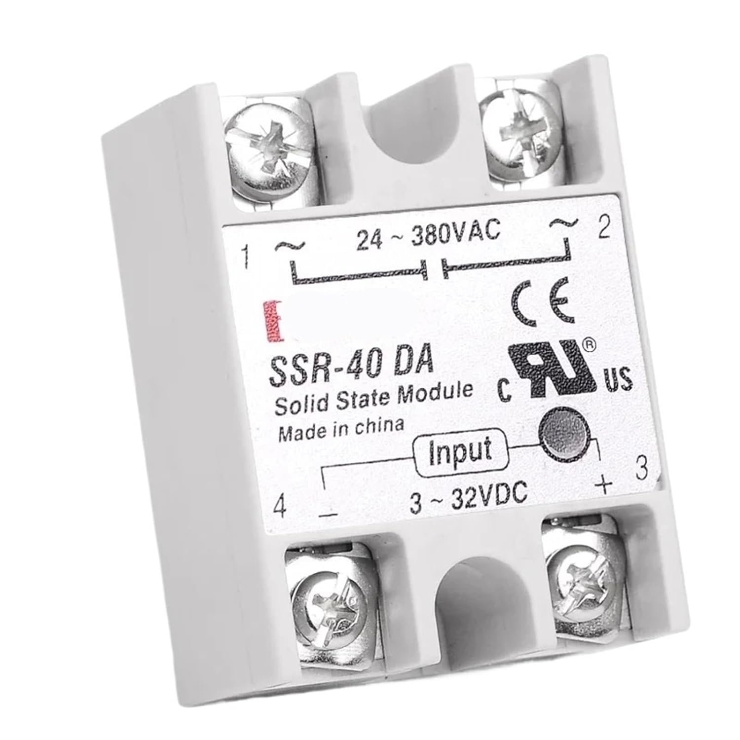 Solid State Relay 10A 25A 40A Single Phase Module 3-32V Input DC 24-380V AC Output SSR-10DA SSR-25DA SSR-40DA(DD (DC-DC),100A)