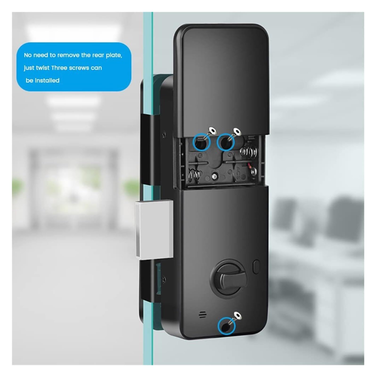 Serrure connectée Serrure de porte intelligente coulissante, serrure électronique sans clé, serrure de porte en verre à empreintes digitales, idéale for le bureau et la maison