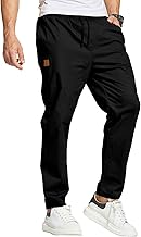 JustSun Men's Cargo Chino Trousers Casual Trousers Men's Elastic Waist with Drawstring