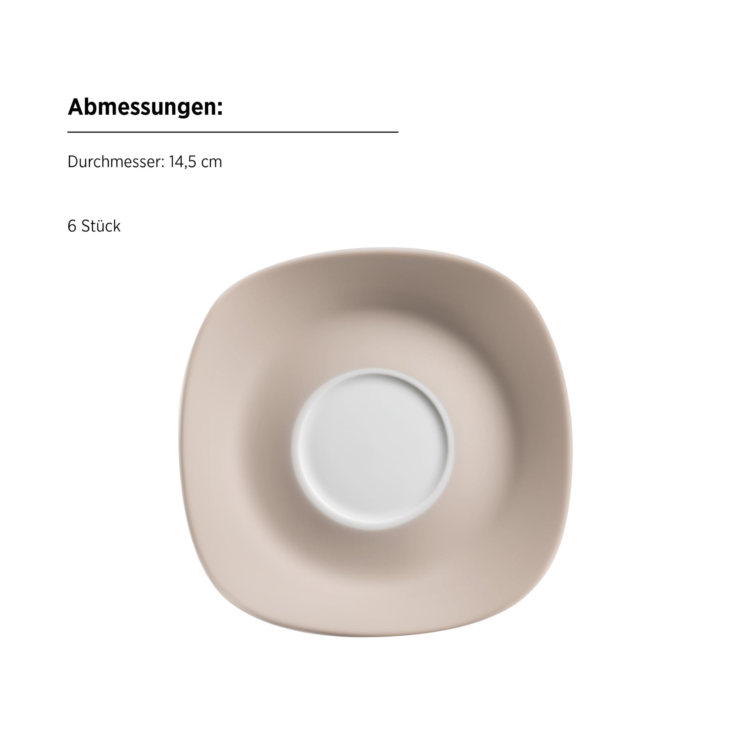 MÄSER Serie Nela, 30-teiliges Kombiservice, eckiges Geschirr-Set für 6 Personen, Weiß / Braun