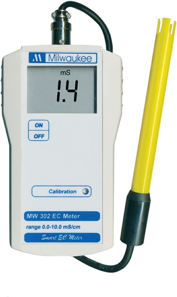 Milwaukee MW302 LED Economy Portable Conductivity EC Meter with 1 Point Manual Calibration, 0 to 10.00 milliSiemens/cm, 0.1 milliSiemens/cm Resolution, 2 percent Accuracy