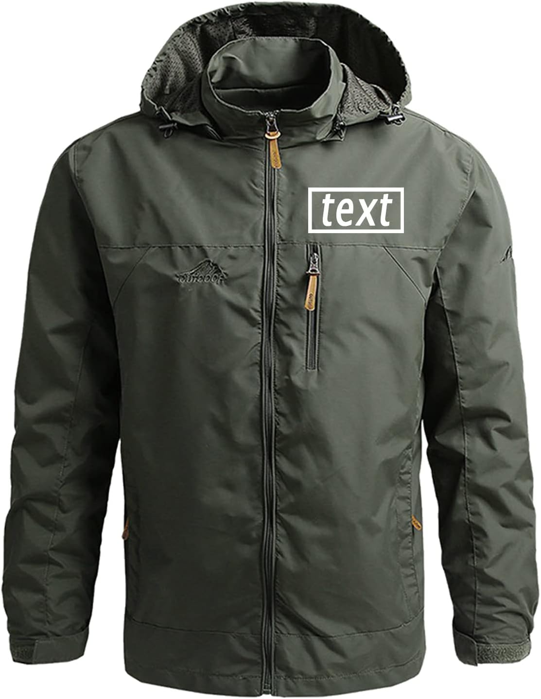 Windbreaker Jackets for Men Custom Logo Workwear Personalized Lightweight Zip Outdoor Rain Coat - Image 3