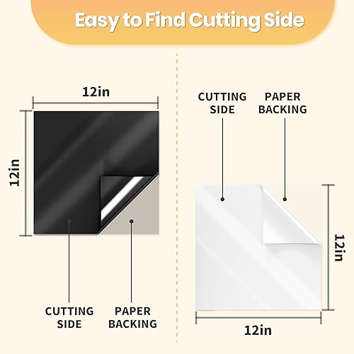 Miniatura 9 de EPRCUT Hojas de vinilo permanentes de 12 x 12 pulgadas para Cricut, paquete de 40 hojas de vinilo adhesivo brillante, vinilo permanente impermeable