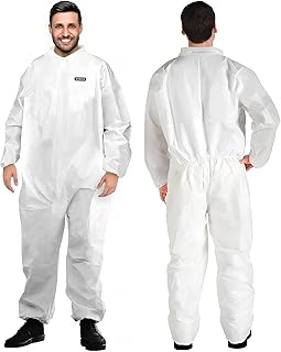 YIBER Mono Desechable Hazmat | Traje de Pintor de Cuerpo Completo de Alta Resistencia en 7 Tallas con Múltiples Especifi...