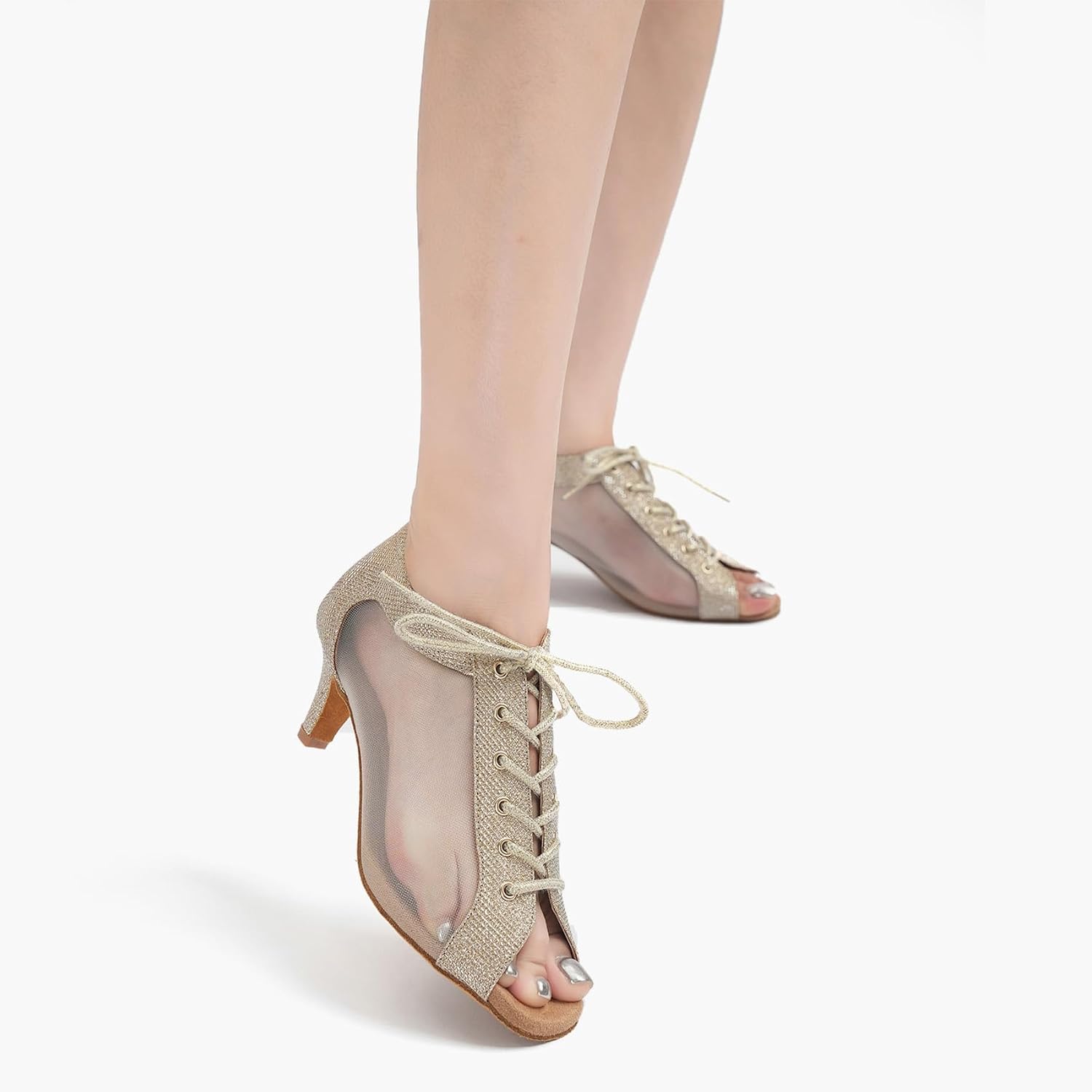 Ballroom Dance Shoes for Women Lightweight Breathable Mesh Professional Dancing Heels for Salsa Tango Flamenco Latin Jazz Swing Cuban Practice Performance