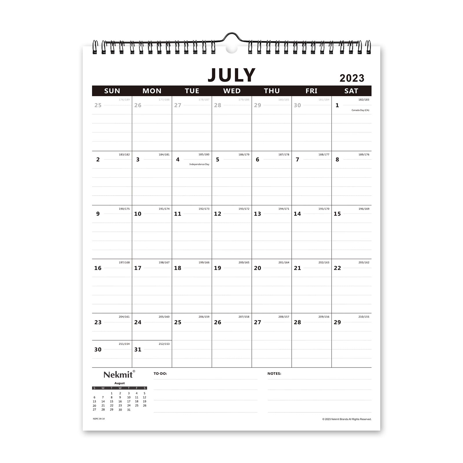 Amazon.com: Nekmit 2023-2024 Yearly Monthly Wall Calendar, Wirebound  Calendar for Home Schooling Plan & Schedule, Ruled Blocks, Runs From now to  December 2023, 15 x 12 Inches, Black : Office Products