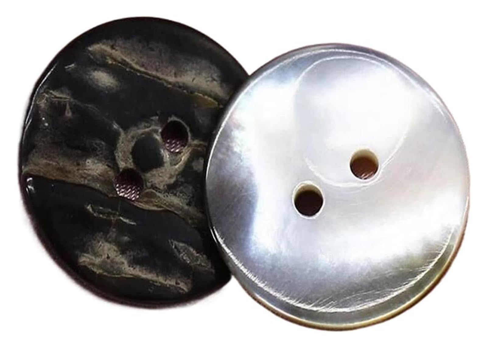 caracola, 10 Uds. Botones naturales de concha for ropa, accesorios costura(Shells Black,18mm)
