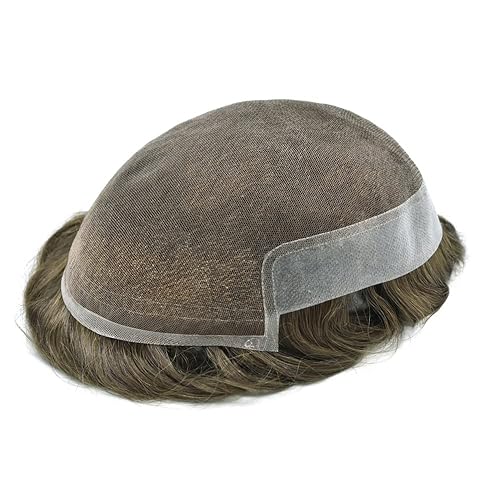 Miniatura 8 de RESHE Tupé para hombre, pieza de cabello humano, encaje francés, para hombres, postizos, sistema de reemplazo de cabello para hombres, protesis