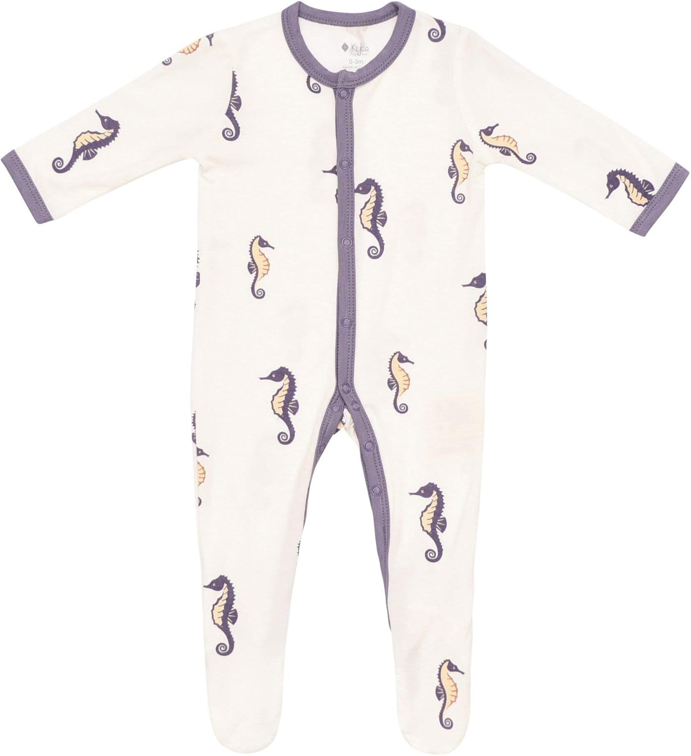 KYTE BABY Unisex Soft Bamboo Rayon Footies, Snap Closure, Printed, 024