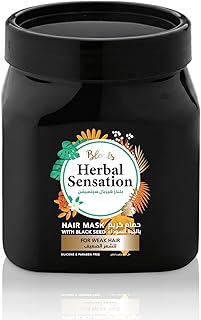 Blends Herbal Sensation Black Seed Hair Mask for Weak Hair – Revitalizing & Strengthening Root Treatment – Silicone & Paraben Free – 600 ml