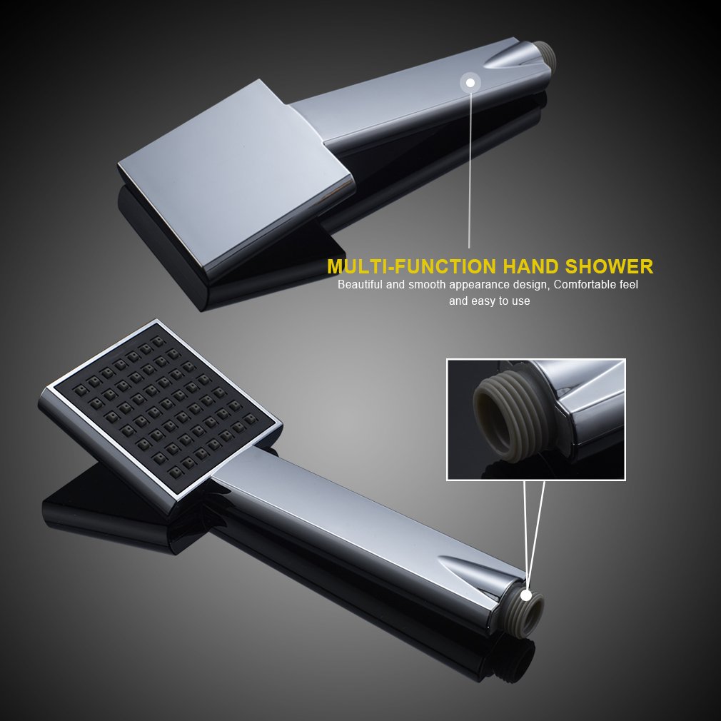 Auralum Panneau de douche en acier inoxydable avec robinetterie, 3 modes de sortie d'eau, douche complet avec affichage de la température LCD, système de douche, panneau de douche de