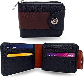 محفظة جلدية فاخرة للرجال متعددة الجيوب | مثالية للتنظيم والأناقة | متانة عالية وتصميم عصري للحياة اليومية والسفر (اسود*)