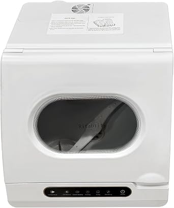 1200W Portable Countertop Dishwasher, 110V Automatic Mini Dishwasher Machine with 5 Washing Functions, 360 Rotating, Inlet & Drainage Pipe Dish Washing Machines for Household Purposes