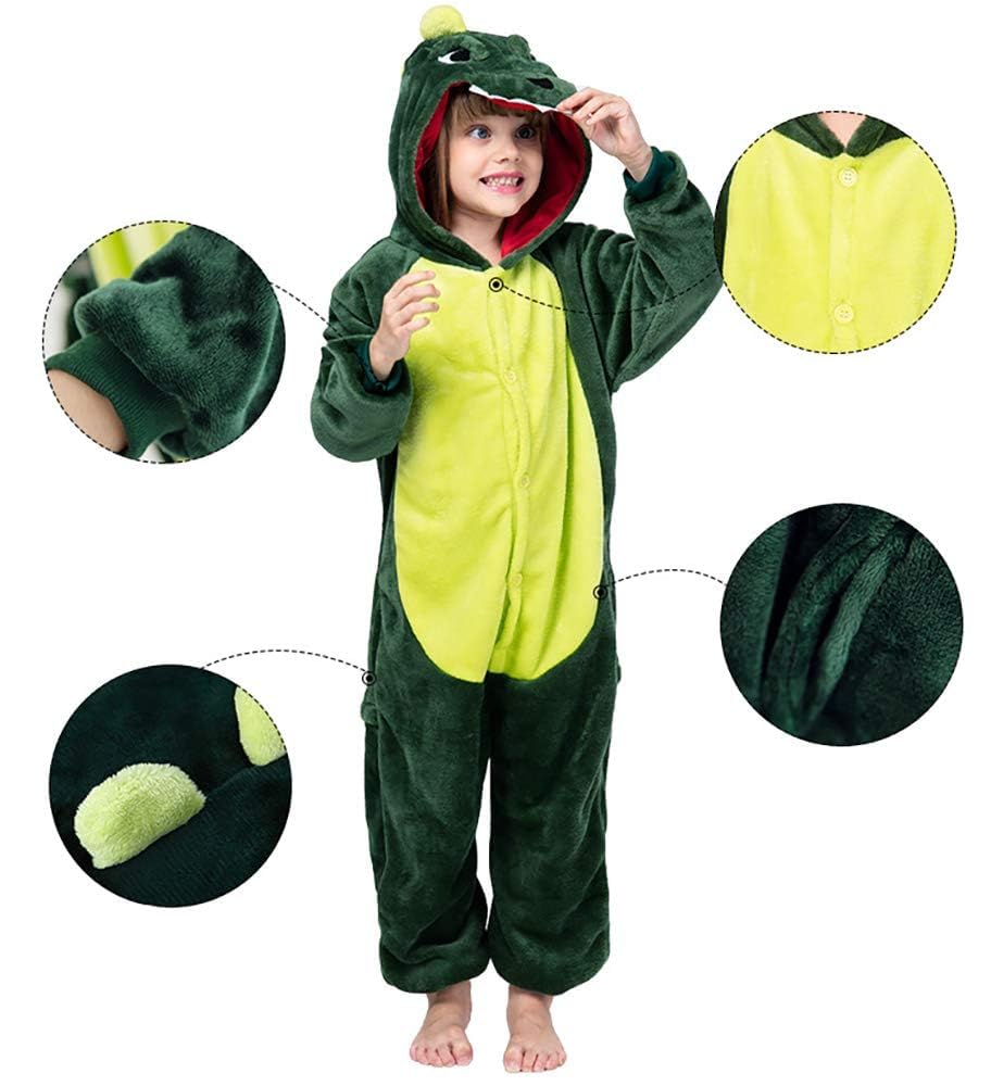 Seawhisper Dinosaur Costume Kids 3-4 Years Onesie Toddler Baby Halloween Unisex 2 5 6 7 8 9 10 Years, Dark Green - Image 4