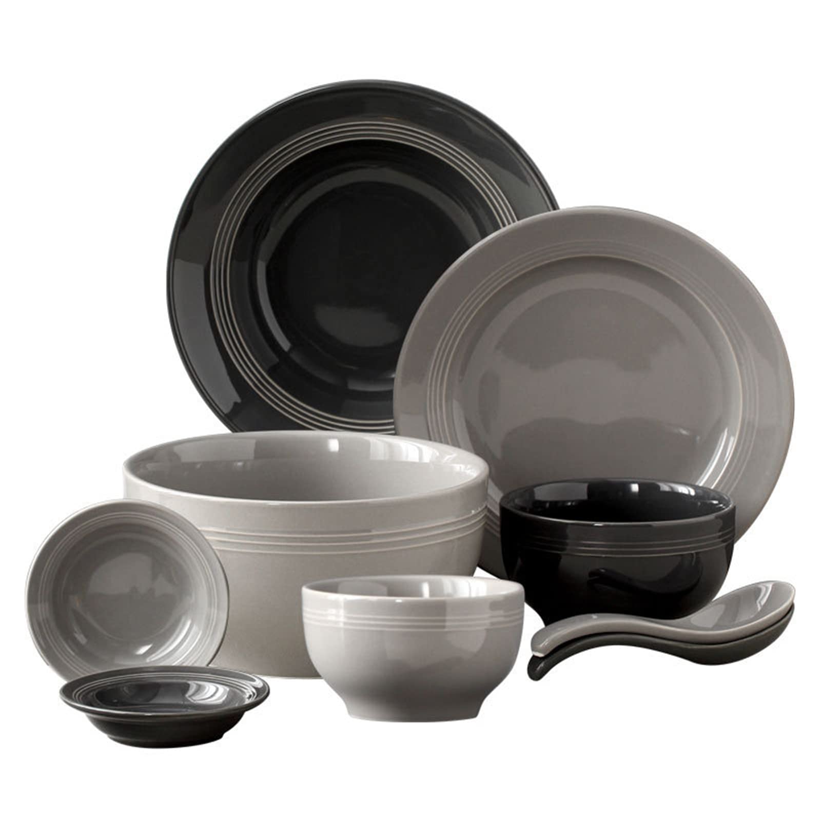 Ensemble d'assiettes et de bols Ensembles de vaisselle en grès, Ensemble de vaisselle en céramique moderne, Ensembles de bols et d'assiettes en porcelaine 17 pièces, Ensemble combiné en porcelaine