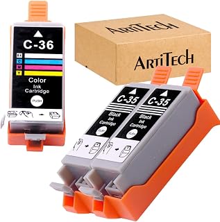 ARTITECH Replacement for Canon PGI-35 Twin Black & CLI-36 Color Ink Use with for Canon Pixma iP110 Pixma iP100 Pixma Mini260 Pixma Mini 320 Printers Ink 3-Pack (2 PGI-35 Black, 1 CLI-36 Color)