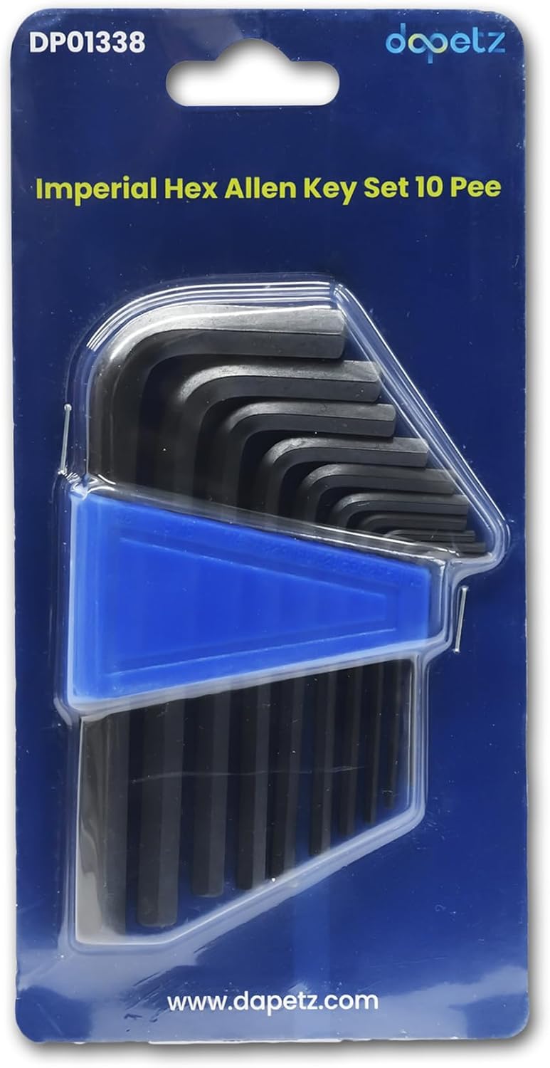 Dapetz Imperial Hex Allen Key Expert Set Allan Alan Alen - 10 Piece 1/16"-3/8