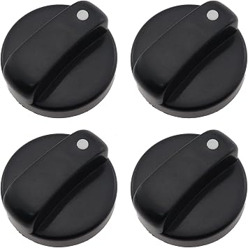 4pcs 1.7" Black Patio Heater Control Knob Universal Control Knob Replacement Parts Patio Heater Plastic Control Knob Protector Natural Gas Stove Accessories for Fireplace and Gas Grill