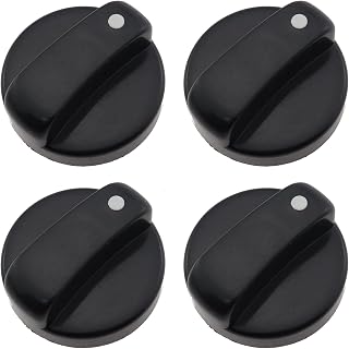 4PCS 1.7 Inch Black Patio Heater Control Knob Universal Control Knob Replacement Part Patio Heater Plastic Control Knob Protector Natural Gas Cooktop Accessory for Fireplaces and Gas Grills