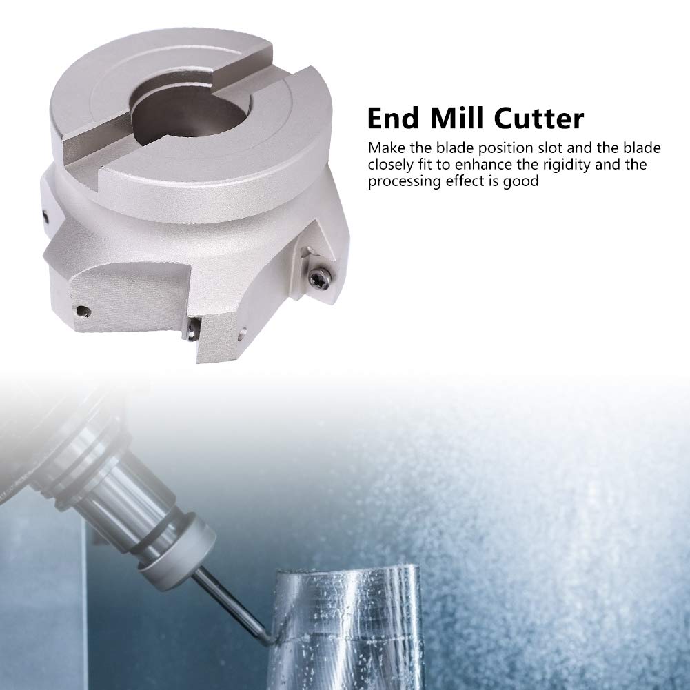 End Mill Cutter, Carbon Steel Milling Cutter, 90 Degree Milling End Mill with Screwdriver, Right Angle Cutter Tool for Face Mill Holders