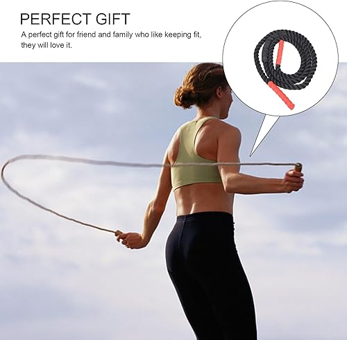 Miniatura 3 de Toyvian Heavy Duty Fitness Jump Rope Thick Weighted Skipping Rope for Adult Strength Training Mma Boxing Gym Workout