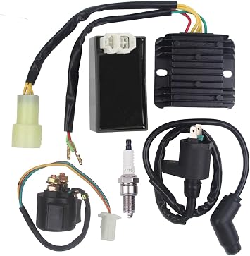 New CDI Voltage Regulator Rectifier Relay Ignition Coil Spark Plug Compatible With Honda FourTrax 300 TRX300 TRX300FW 1993 Replace 30410-HC4-770