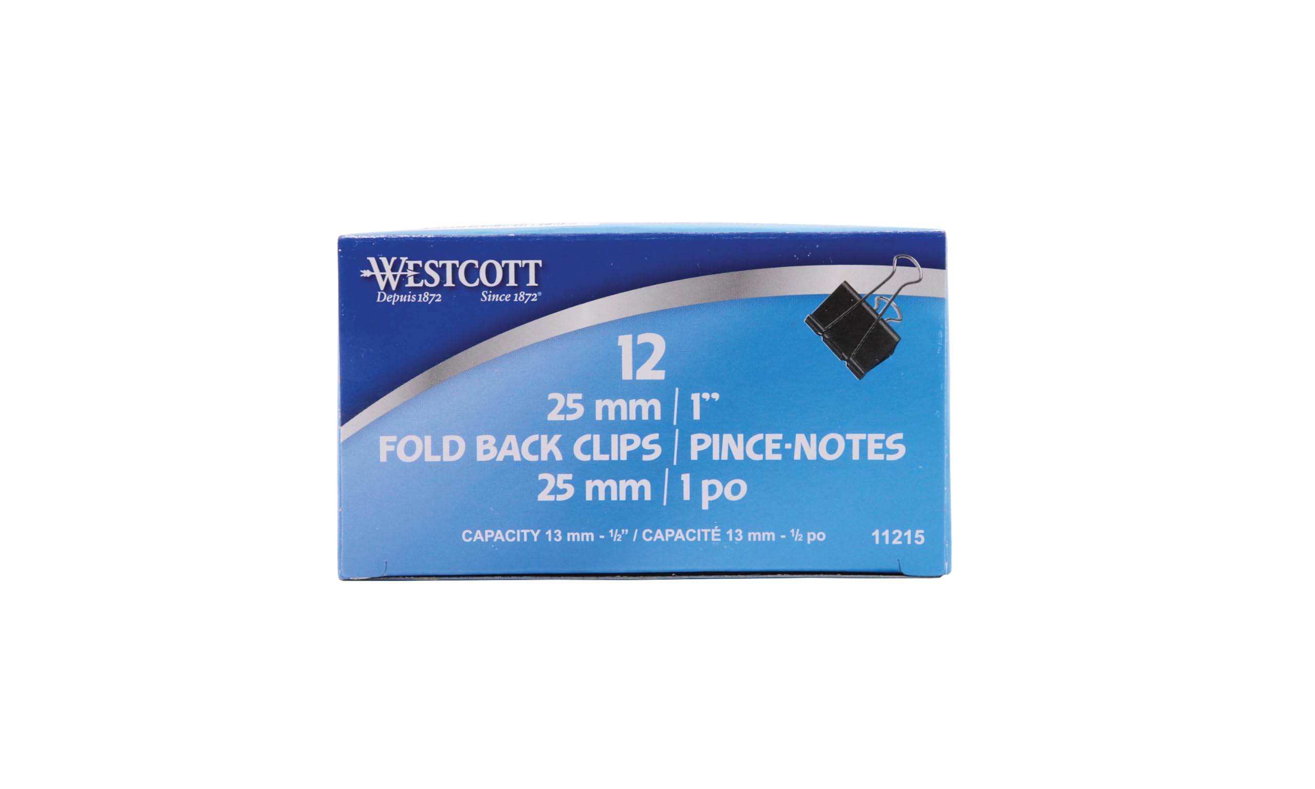 Westcott Black Fold Back Clips - 1" - 25 mm image 2