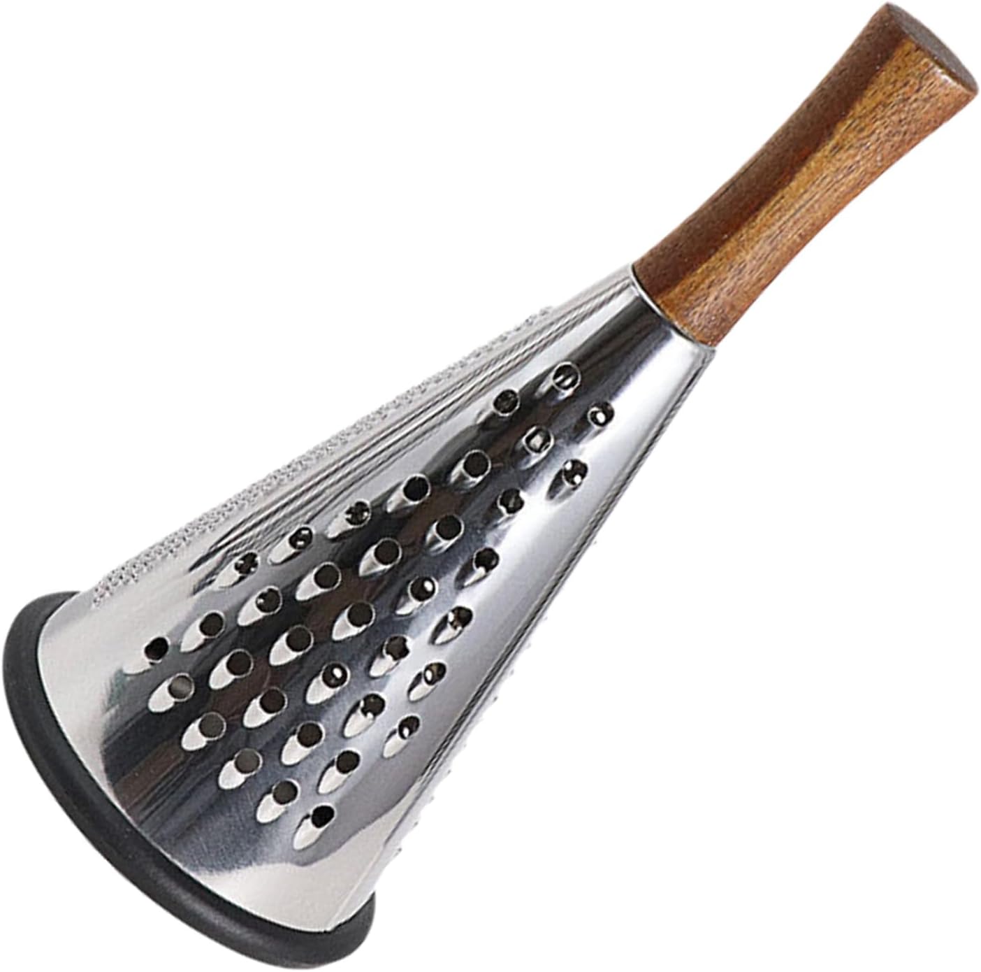 Vertical Cheese Grater Stainless Steel Wood Handle Silver