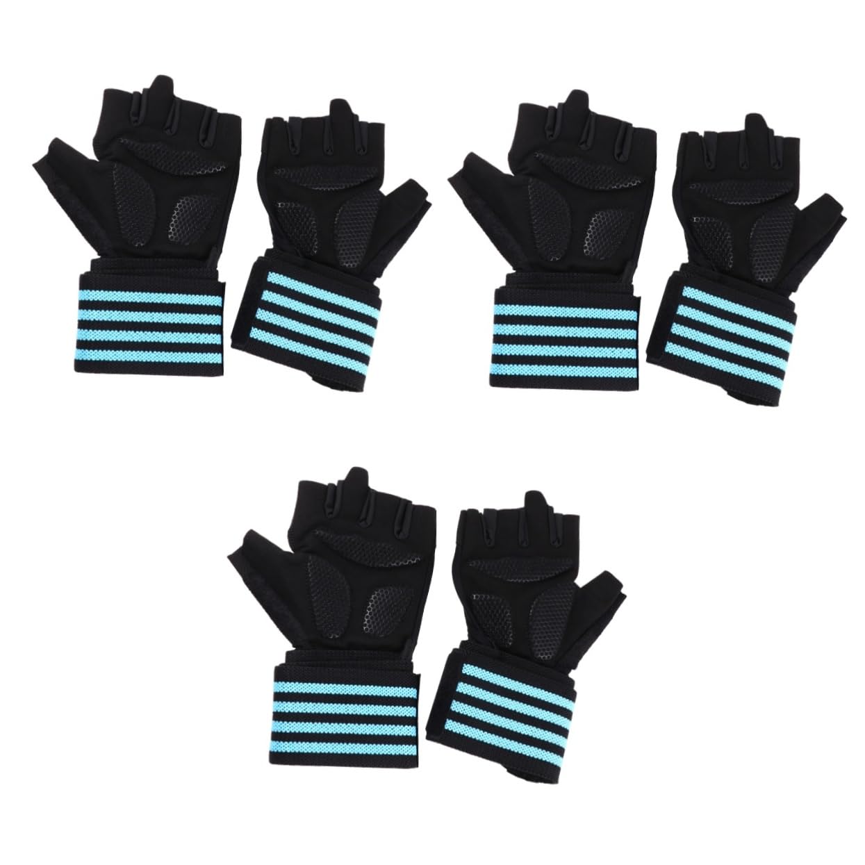 YARNOW Lot De 3 Paires De D'haltérophilie De Sport pour Entraînement en Plein Air Protège-Poignets Paume Robuste Confortable Entraînement De Poussée Taille L