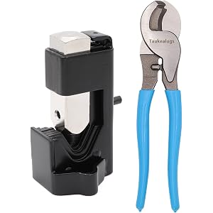 Battery Cable Lug Crimping Tool for AWG 8-4/0 Terminals with Cable Cutter