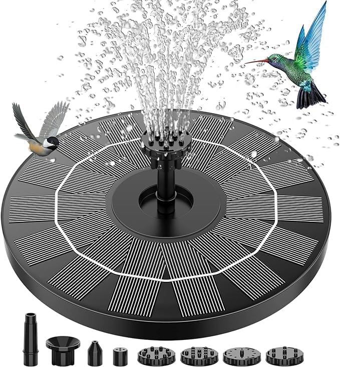 Riveira Solar Fountain for Outdoors, Solar Fountain for Outdoor Use with 6 Spray Effects, Solar Pond Pump, Outdoor Solar Floating Fountain Pump for Garden, Pond, Bird Bath, and Fish Tank Fountain-image-44