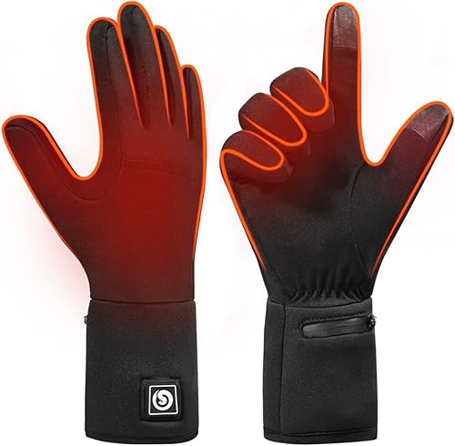 day wolf Guantes térmicos mejorados para hombres y mujeres, impermeables y pantalla táctil, 7.4 V, 2200 mAh, guantes eléctricos recargables,